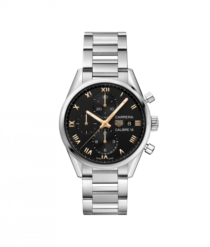 TAG Heuer Calibre 16 41 Stainless Steel / Black - Roman / Bracelet